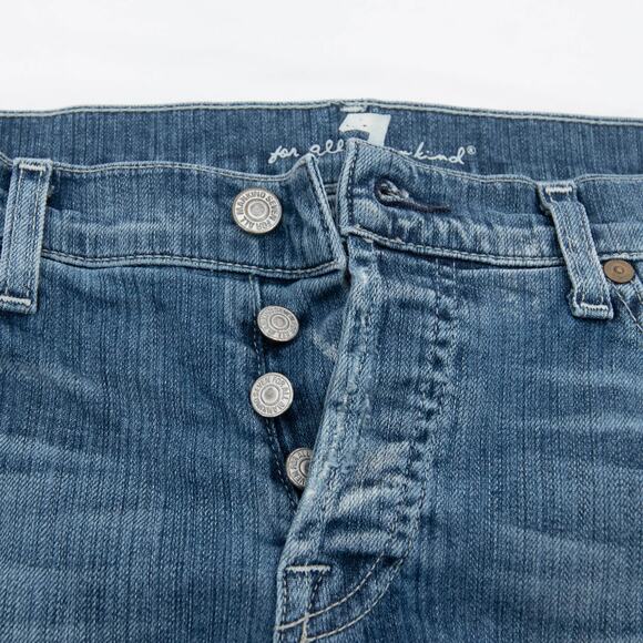 7 For All Mankind Summer Cropped Boyfriend Cut Jeans Size 30 - Picture 5 of 11